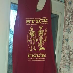 Red Stick Figure Graphic Tank Top